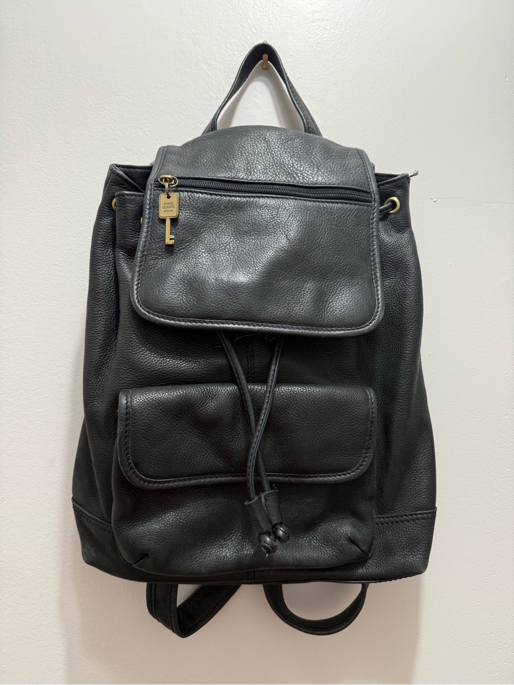 Fossil VTG 1950s pebbled leather backpack in black